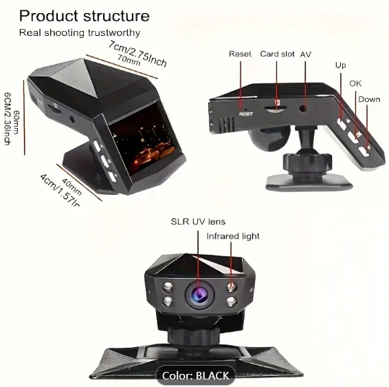 1296P Full HD 170° Wide Angle Dash Cam