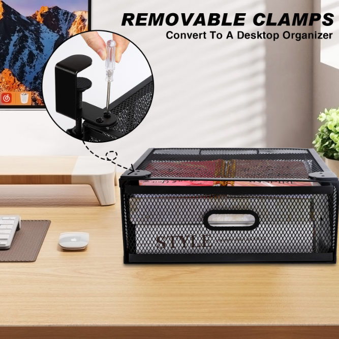 Metal Under Desk Drawer Organizer