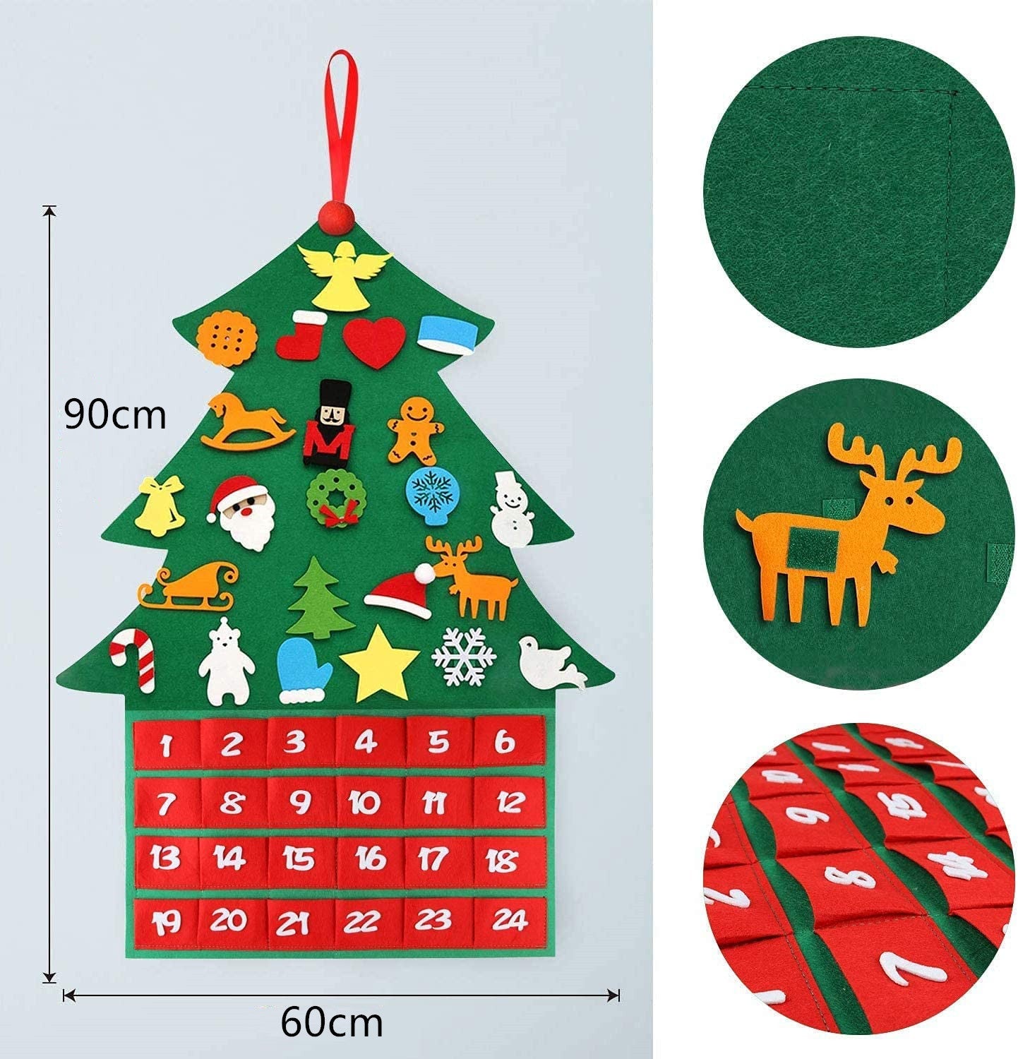 Felt Christmas Tree Christmas Advent Calendar Felt Tree Ornaments