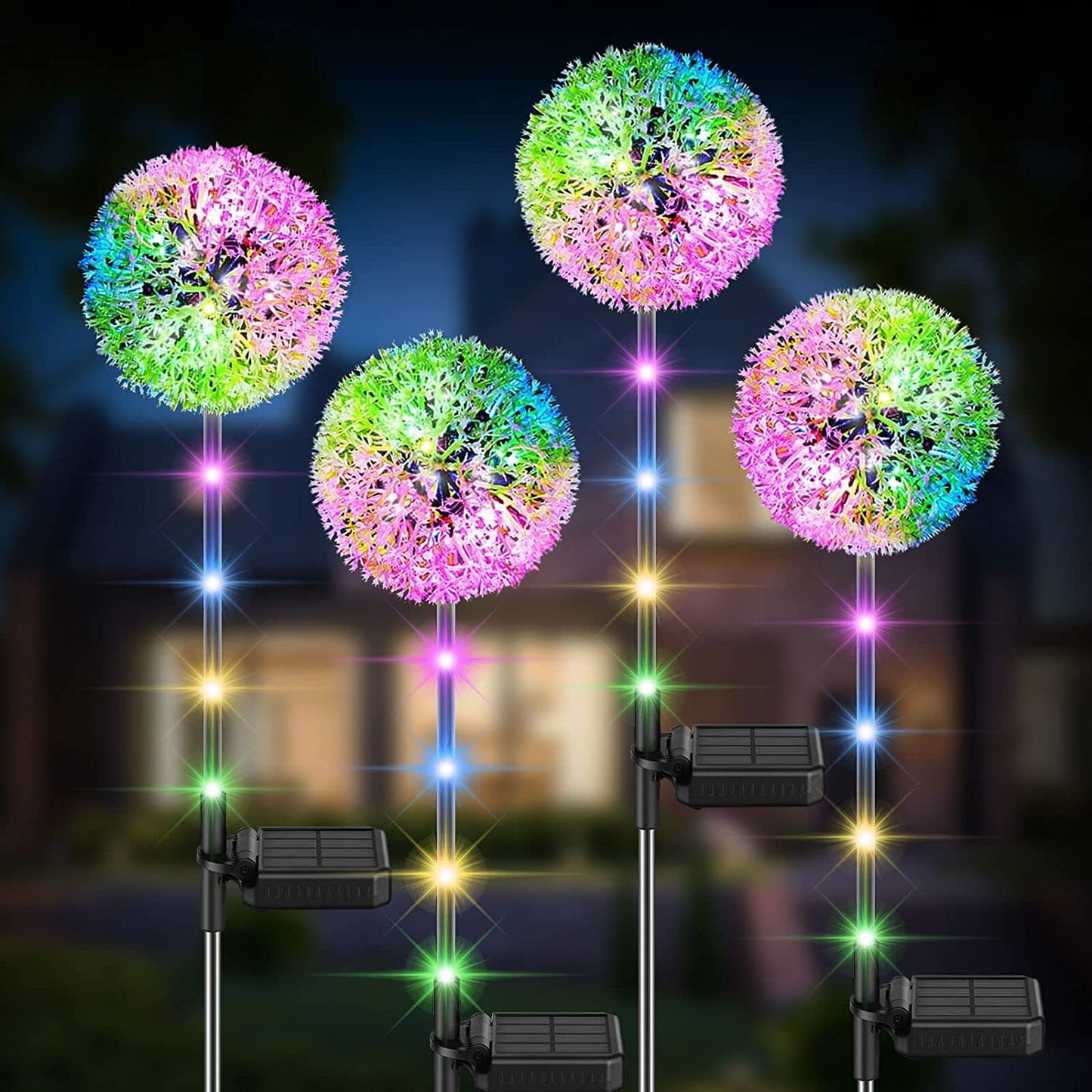 Solar Garden Lights Garden Ornaments Outdoor Dandelion 4PCS