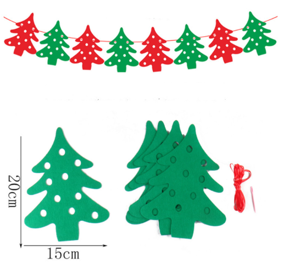 40PCS Merry Christmas Banner Decorations Bunting Sign