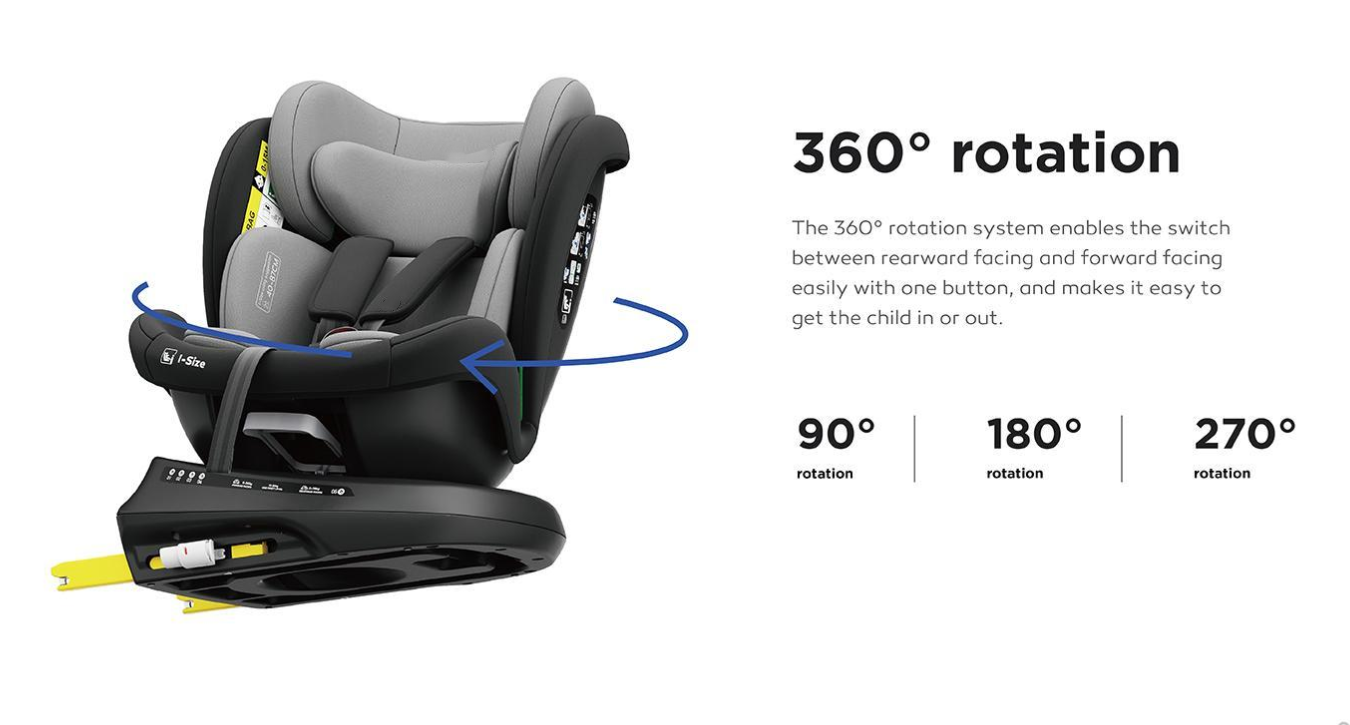 Pre-order Baby Brightness 360 Rotating ShieldMax Plus Car Seat Black ETA: 2nd October 2025