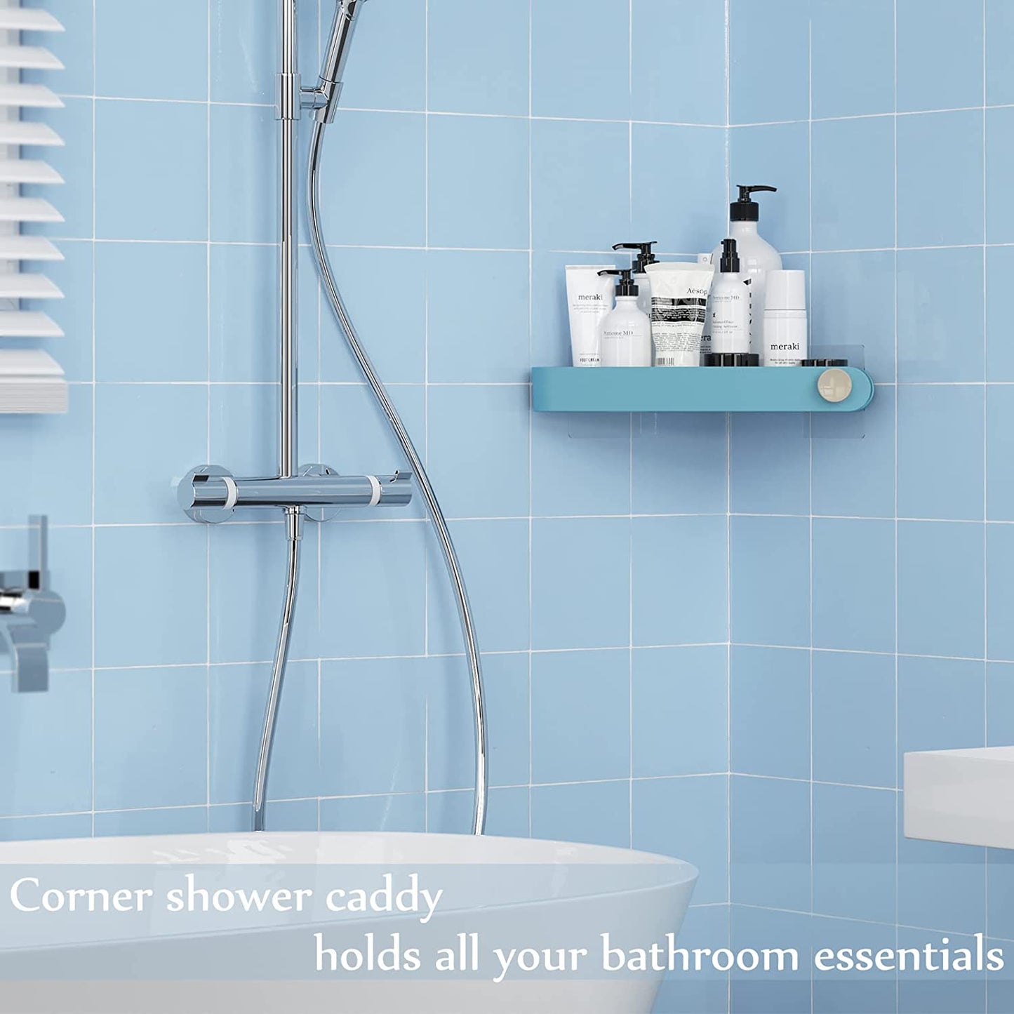 Corner Shower Caddy Bathroom Storage Shelf Holder Rack Adhesive