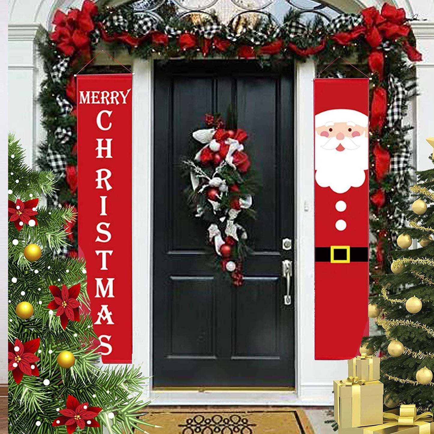 Merry Christmas Decoration Banner Home Outdoor Porch Sign for Xmas Holiday