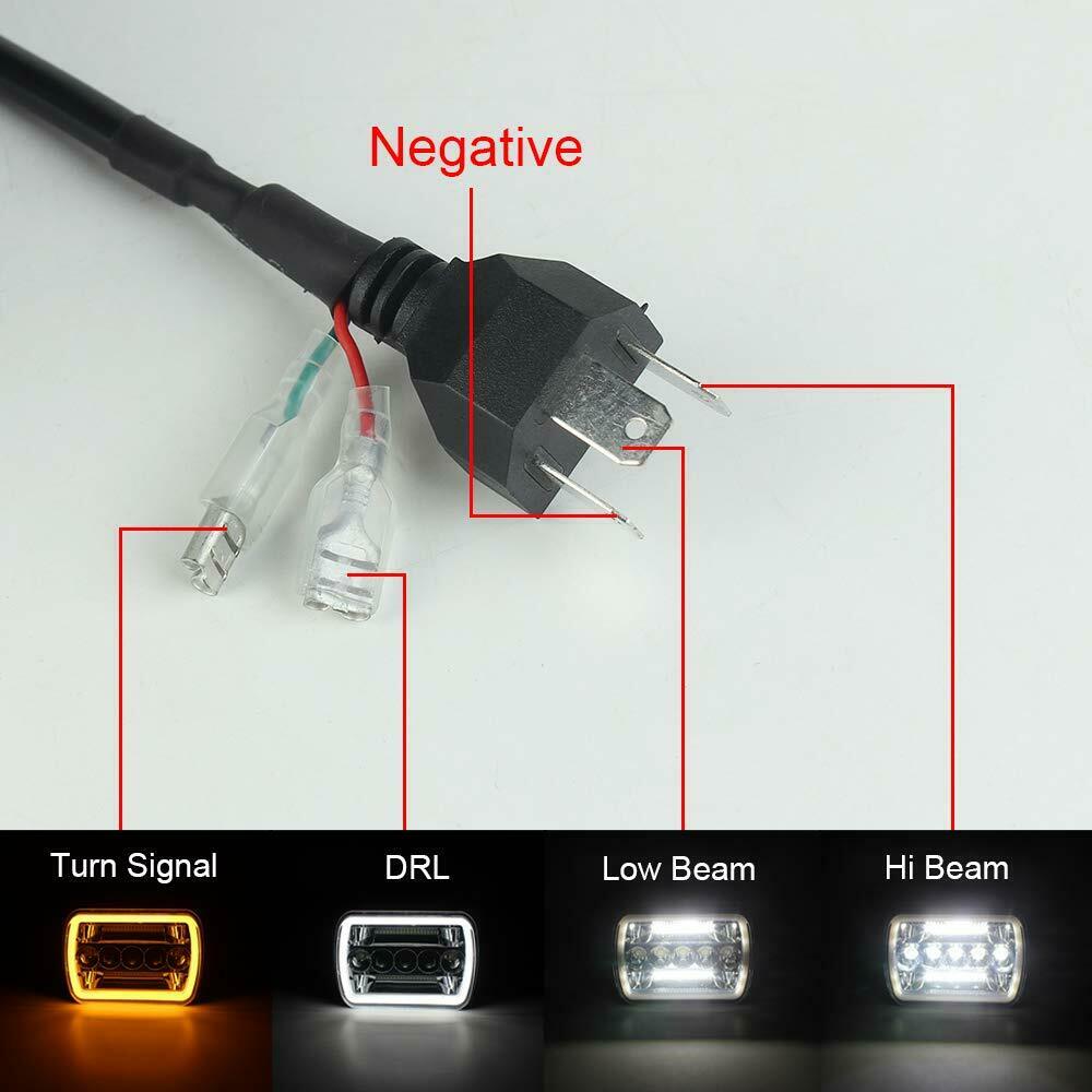 5x7" 7x6" Inch LED Headlights Hi/Lo Beam DRL For Toyota Hilux Jeep Truck 1 Pair