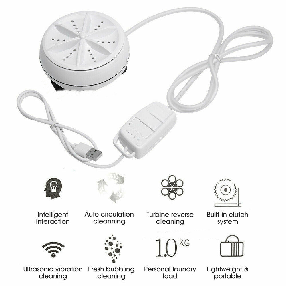 Mini Washing Machine Ultrasonic Turbine Washing Machine - salelink.co.nz