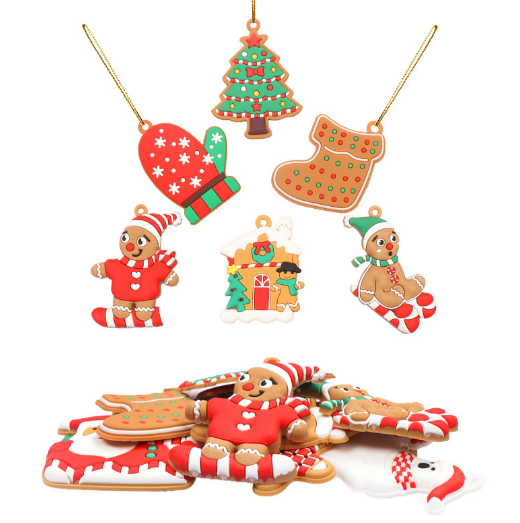 12PCS Christmas Tree Decorations Gingerbread Man Ornaments