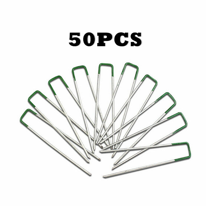 50PCS Synthetic Artificial Grass Pins Fake Lawn Turf Weed Mat U Pegs - salelink.co.nz