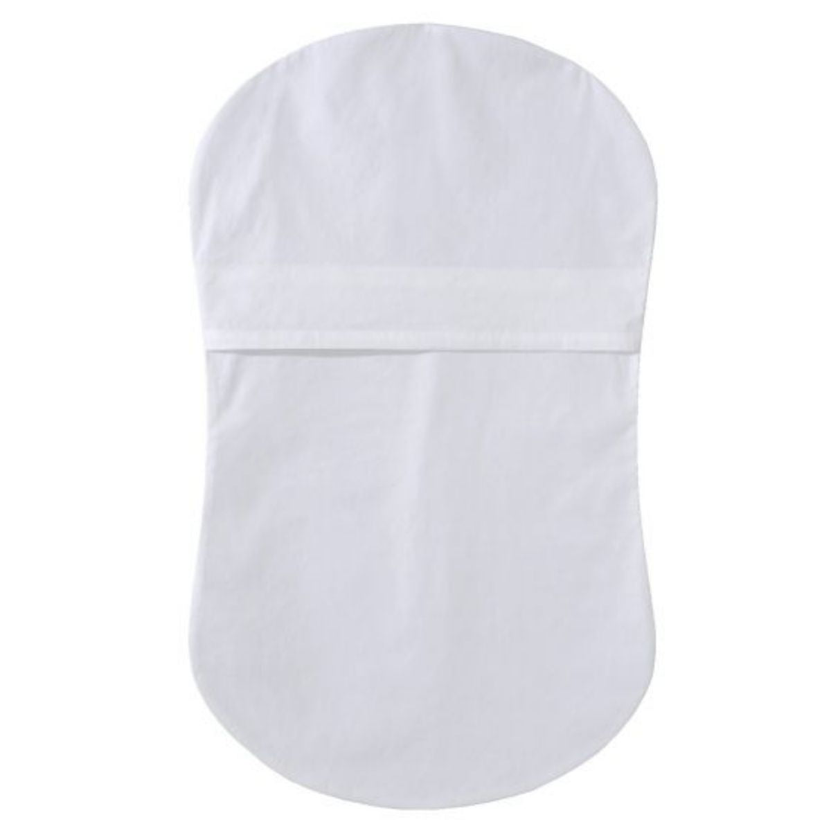 The back of the white fitted sheet.