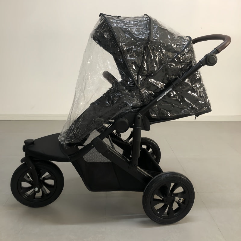 Baby Brightness easygo 1+ three wheel stroller with baby capsule and Rotation ISOFIX base Black