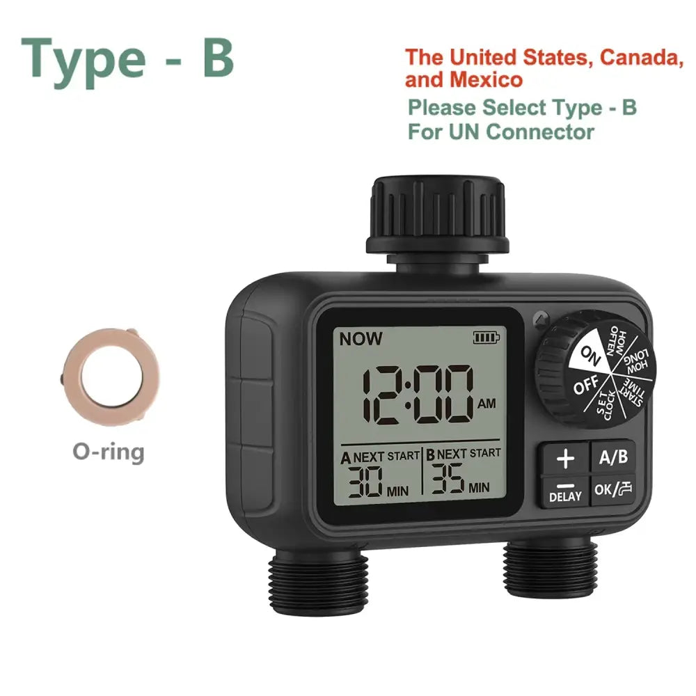 HCT-M06 Digital 2-Outlet Water Timer with Independent Zone Control