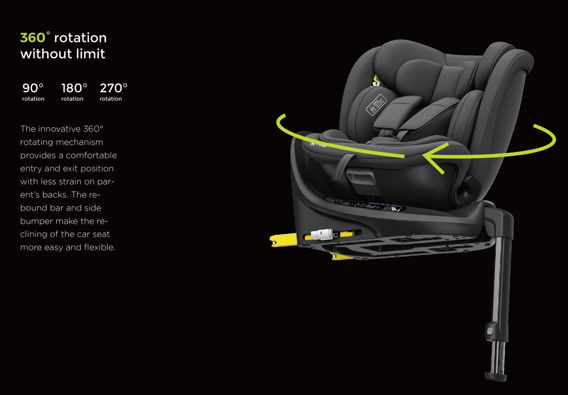 360° Rotating Baby Car Seat – Baby Brightness ProtecMax Pro Grey