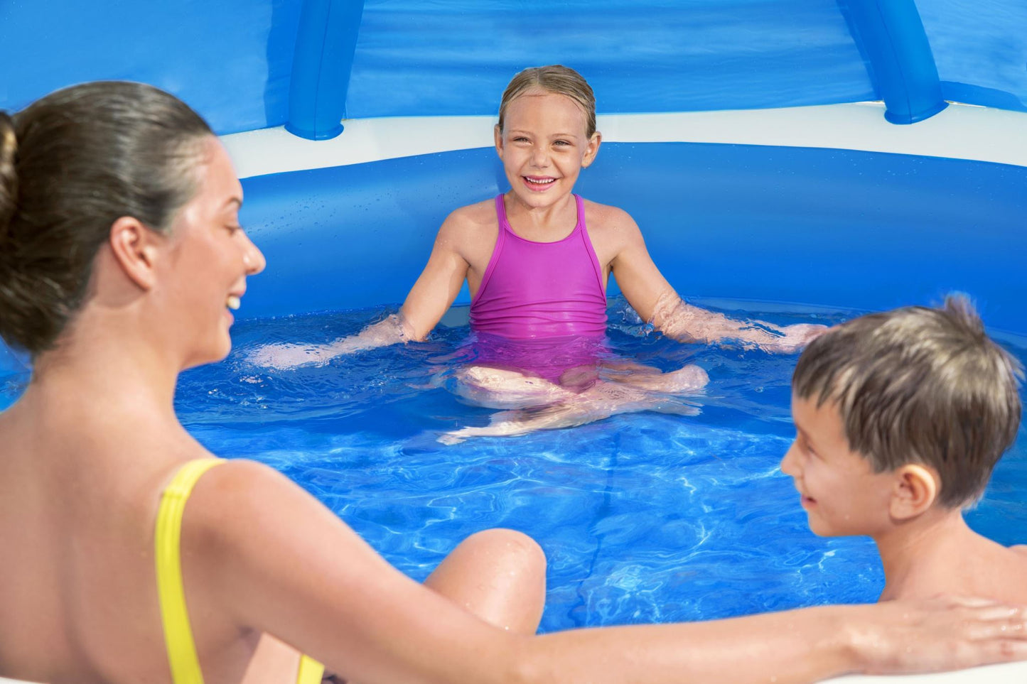 Bestway 241x 241x140CM Inflatable Swim Center Family Pool with Sunshade