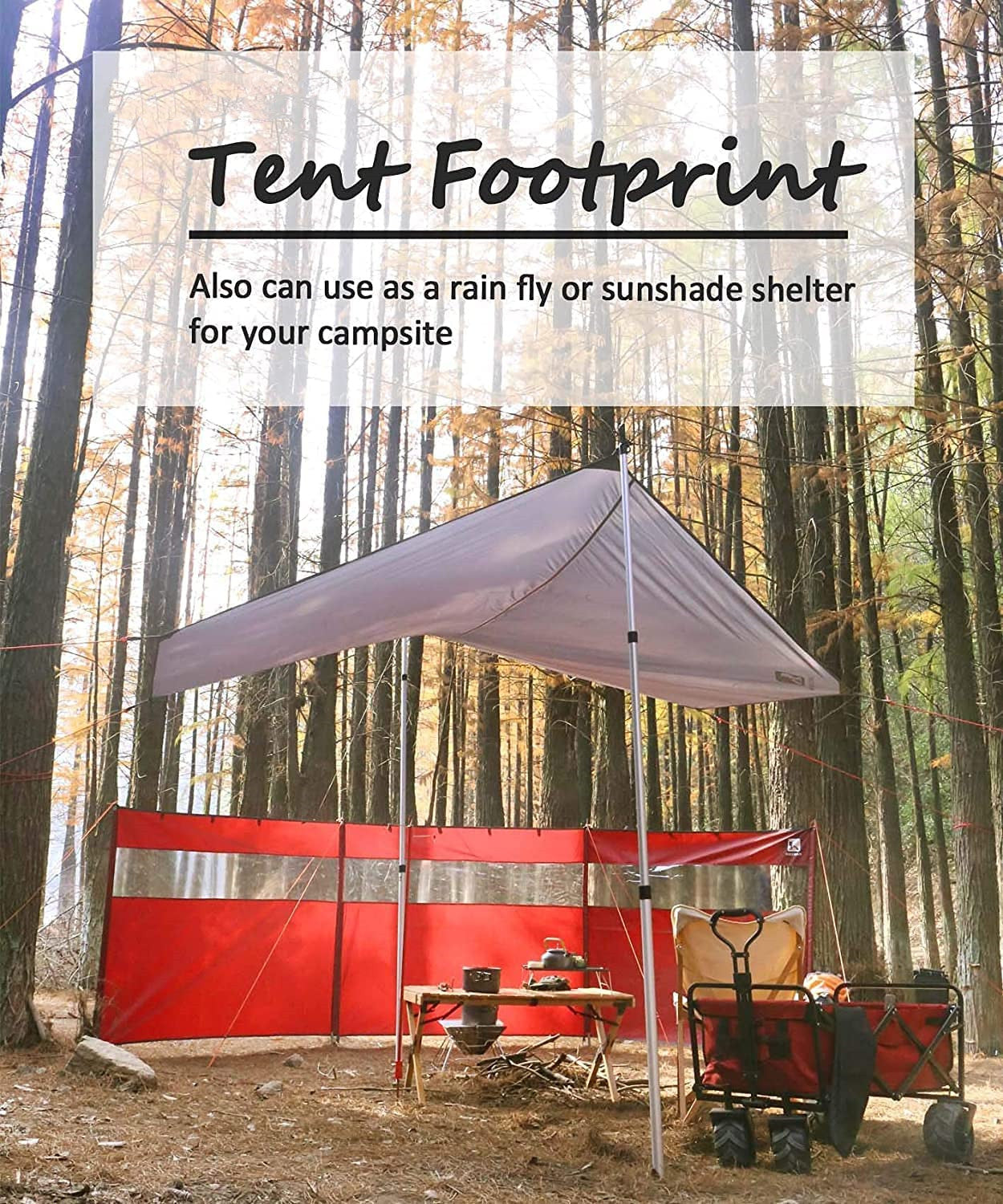 220x260cm Camping Tarp Tent Footprint Waterproof Mat Outdoor Groundsheet