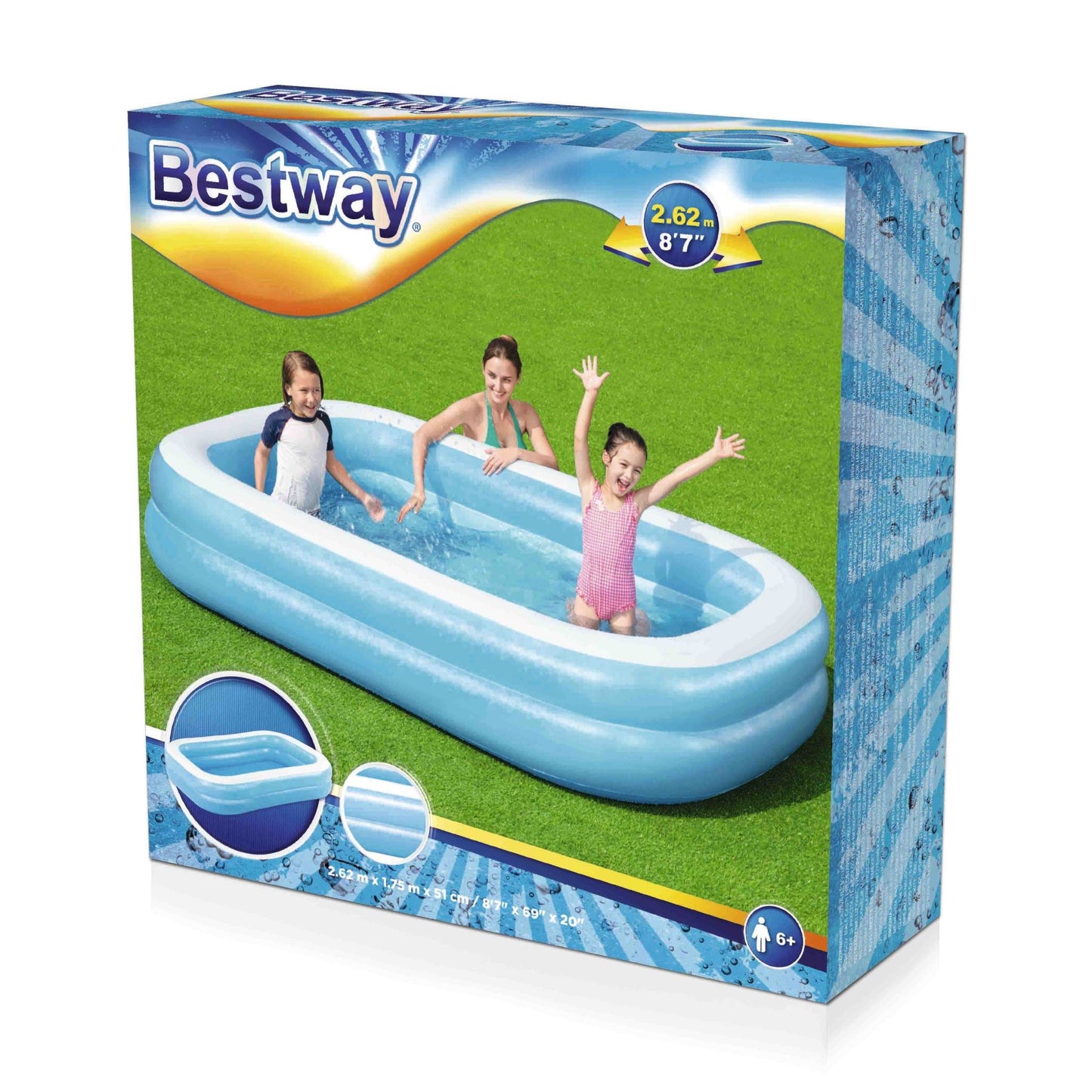 Bestway Kids Play Pool 262x175x51CM Inflatable Pool