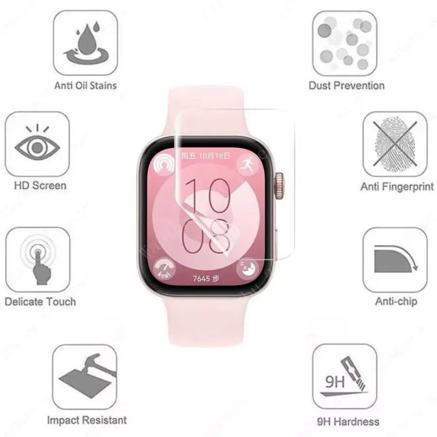 Hydrogel Screen Protectors for Huawei Watch Fit 3 (Pack of 5)