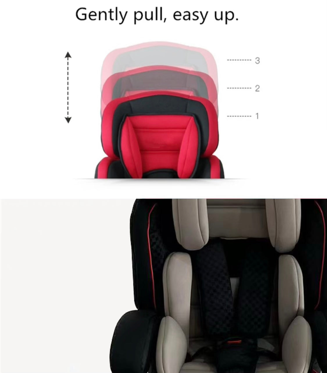 Portable Convertible Car Safety Booster Seat with Adjustable Headrest