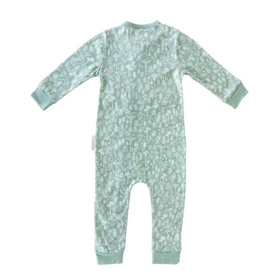 Woolbabe Merino/Organic Cotton PJ Suit - MOSS WILDERNESS - Babyonline
