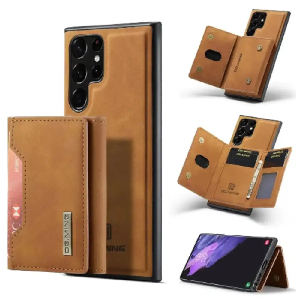 M2 Leather Case for Samsung (Brown with wallet)