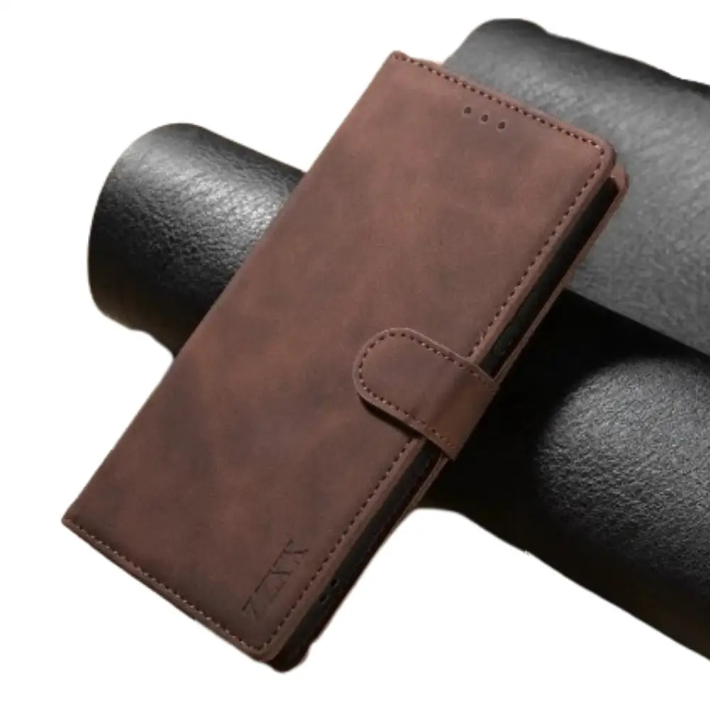 Wallet Case for Samsung S25/S24/Note/A Series (Coffee)