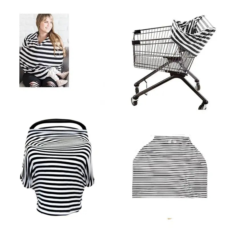 Neeva 4 in 1 Infant Capsules Cover (White-Black Stripes) - Babyonline