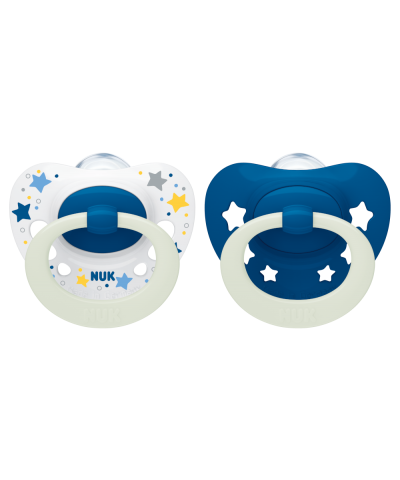 NUK Signature Night Silicone Soother - Orthodontic & Luminous | 2-Pack