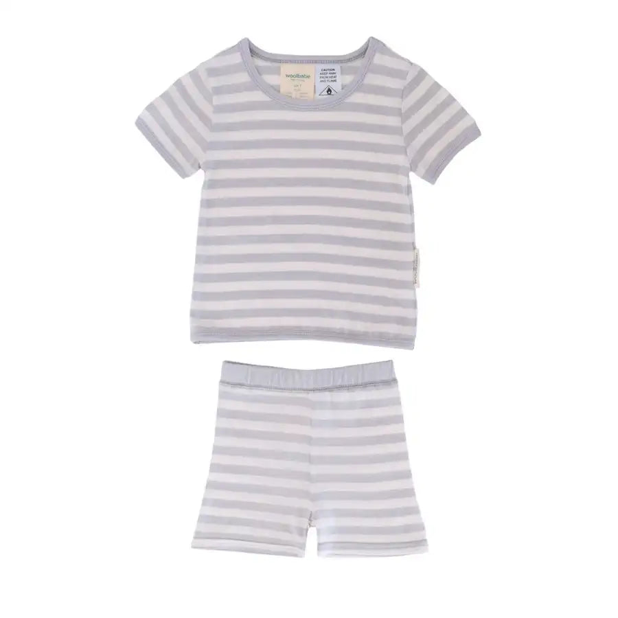 Woolbabe Merino/Organic Cotton Summer Pyjamas PEBBLE - Babyonline
