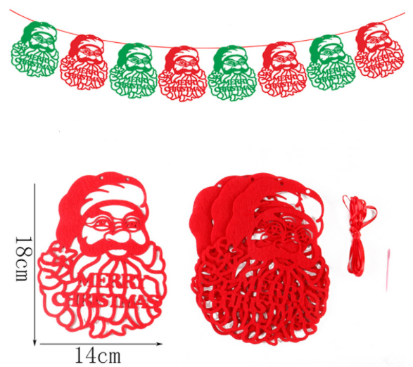 40PCS Merry Christmas Banner Decorations Bunting Sign