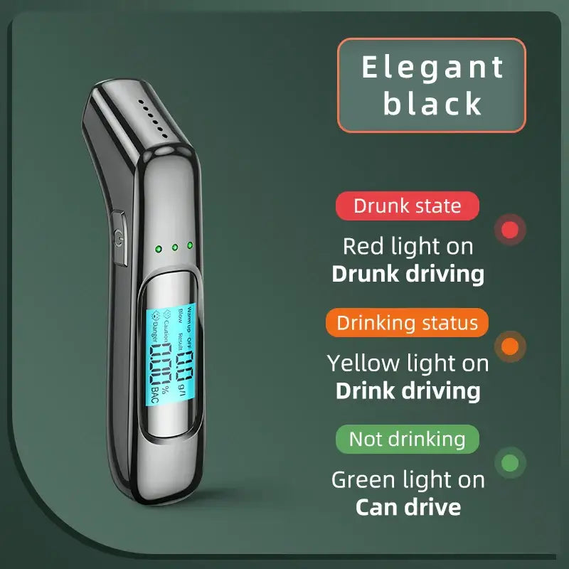 Portable Alcohol Detector with LCD & 3-Color Indicator