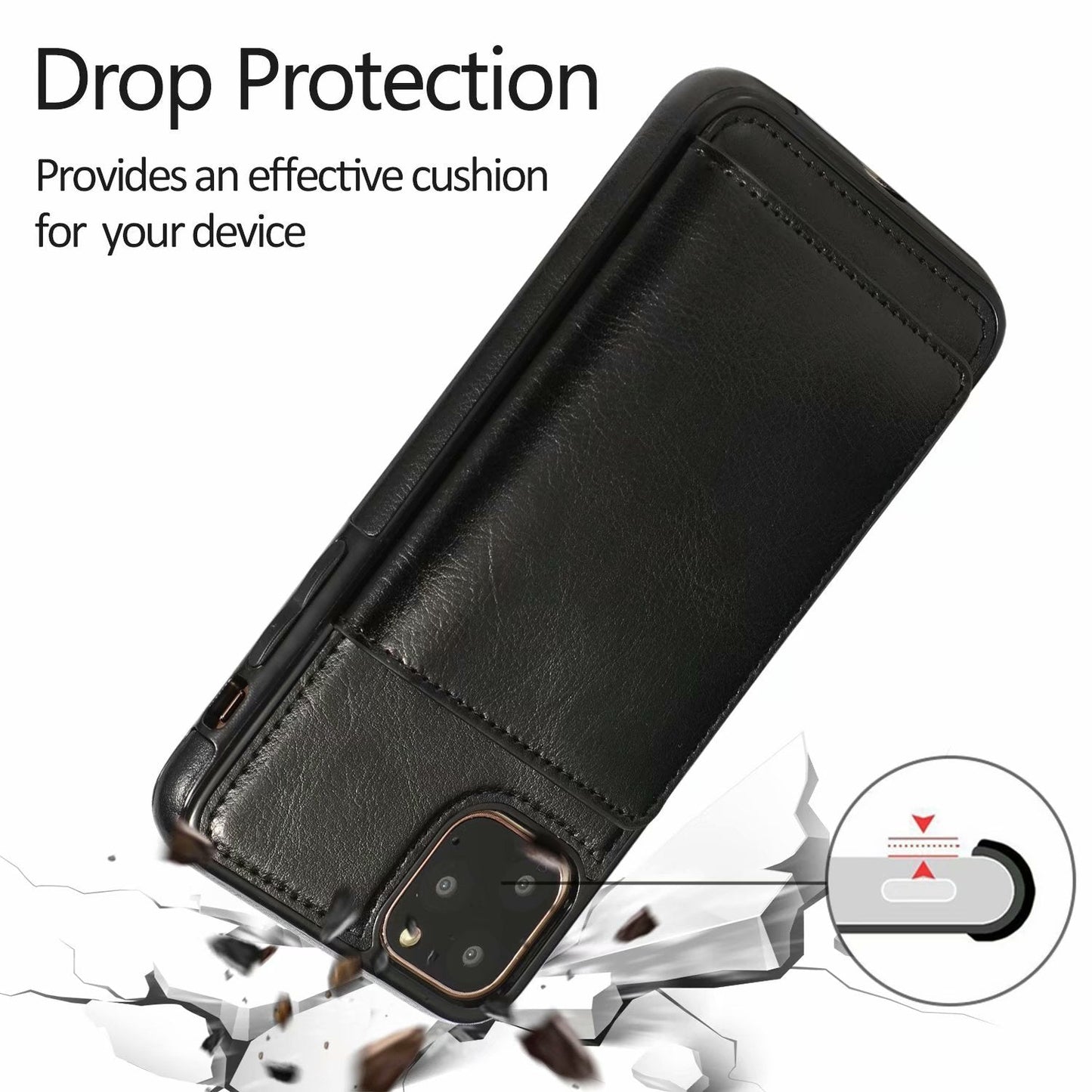 iPhone 11 Pro Max Case Wallet - Black
