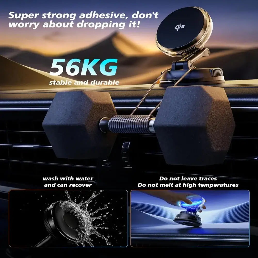 Qi2 15W Mag-Safe Car Mount Charger