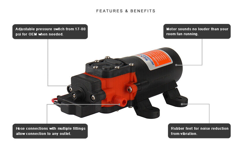 SEAFLO 12V Water Pump Trailer Caravan Camping Boat