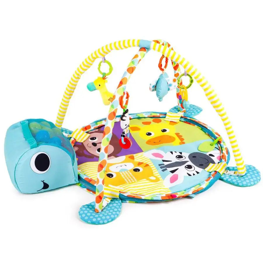 3-in-1 Baby Activity Gym Mat & Ball Pit Blue Turtle - 88968 - Babyonline