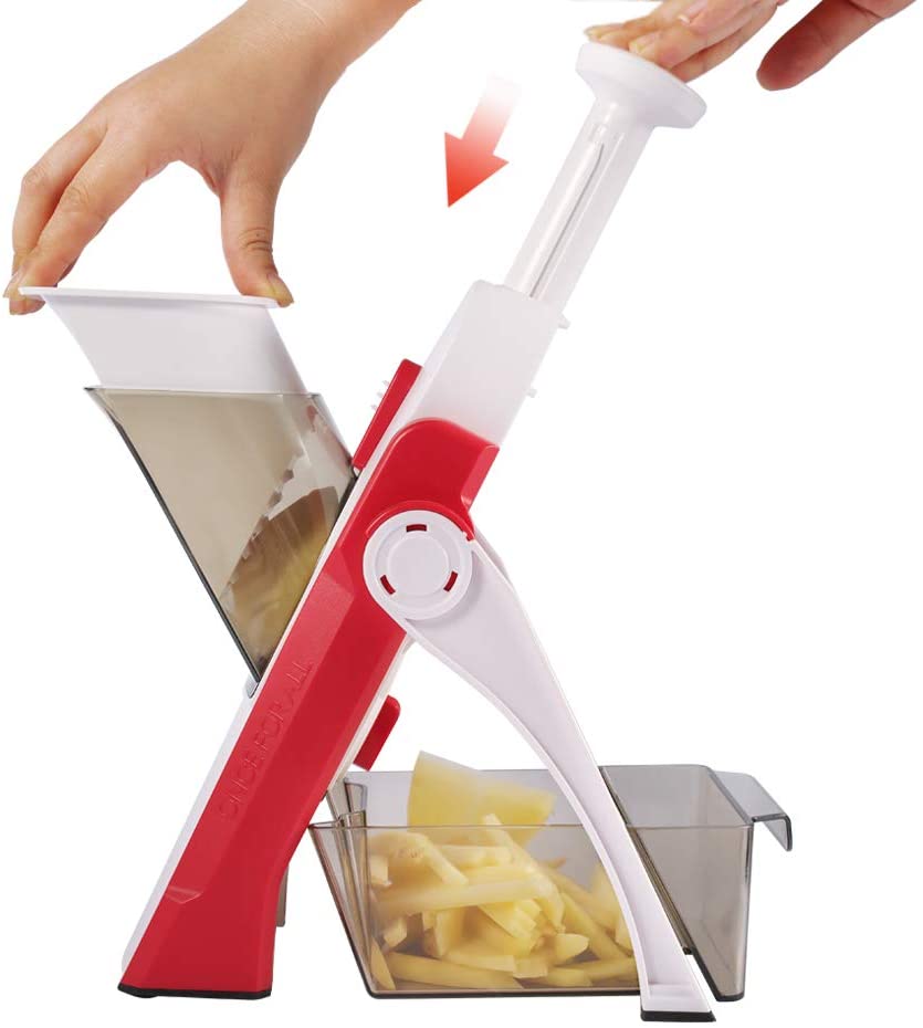 Vegetable Slicer Food Chopper Adjustable Thickness Potato Onion Chopper Safe Upright Dicer