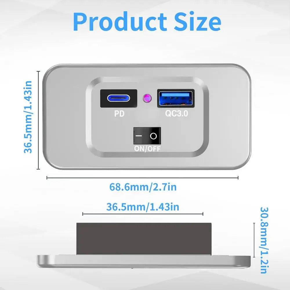 RV USB PD QC3 Fast Charging Outlet (different models available)