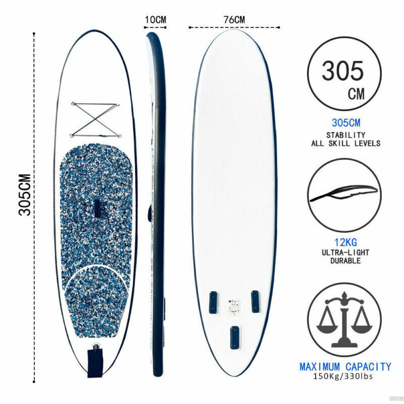 10ft' Inflatable Stand Up Paddle Board Surfboard SUP