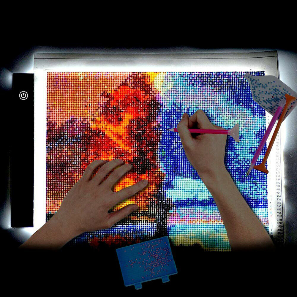 5D Diamond Painting Tools DIY Art Craft + LED Pad Light Board With Stand Holder