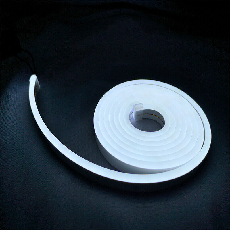 5M White DC 12V Flex LED Strip Neon Rope Light Silicone