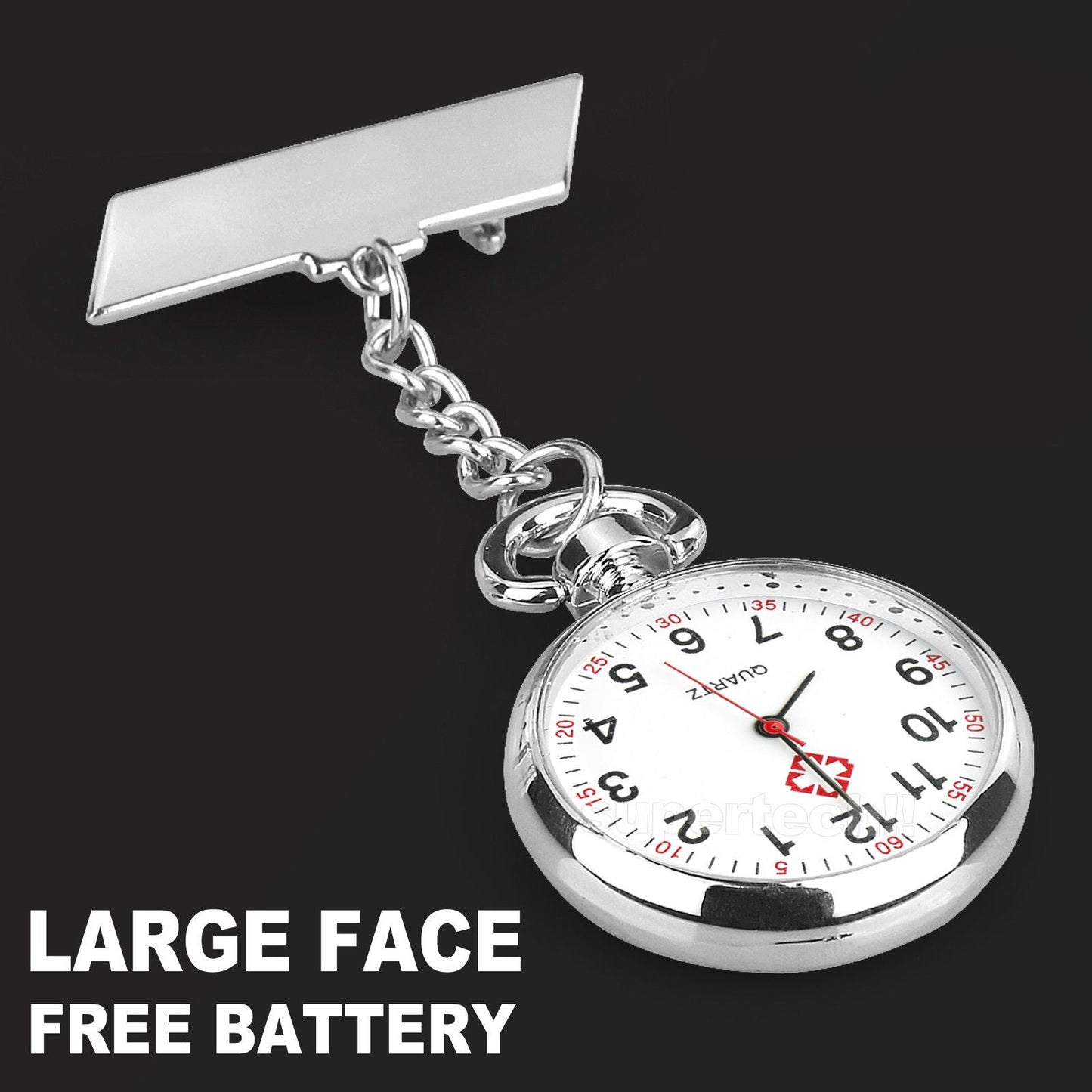 Silver Nurse Nursing Pendant Pocket Fob Brooch Watch - salelink.co.nz