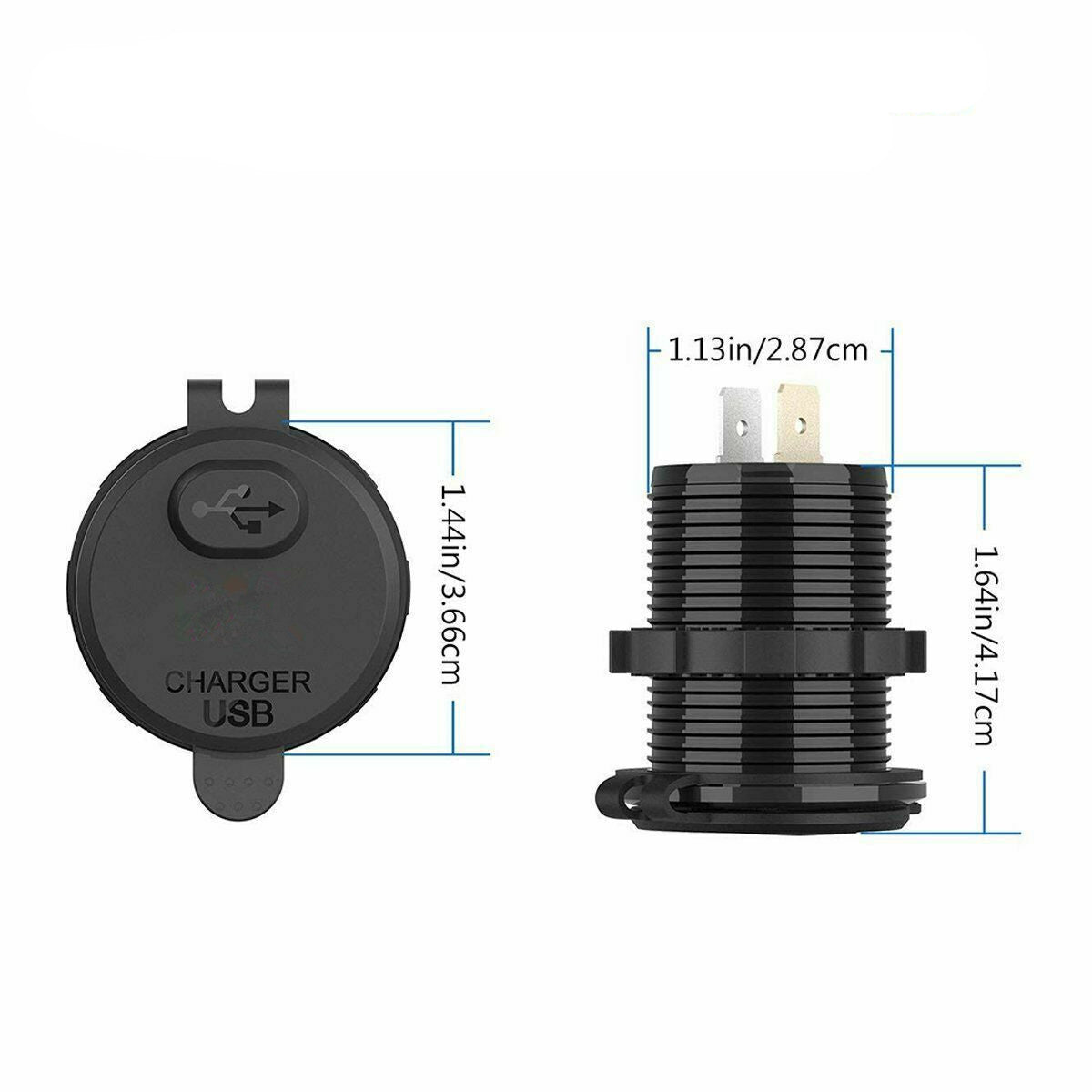 12V/24V QC 3.0 USB Fast Charger Socket Outlet On&Off Switch For Car Motorcycle - salelink.co.nz