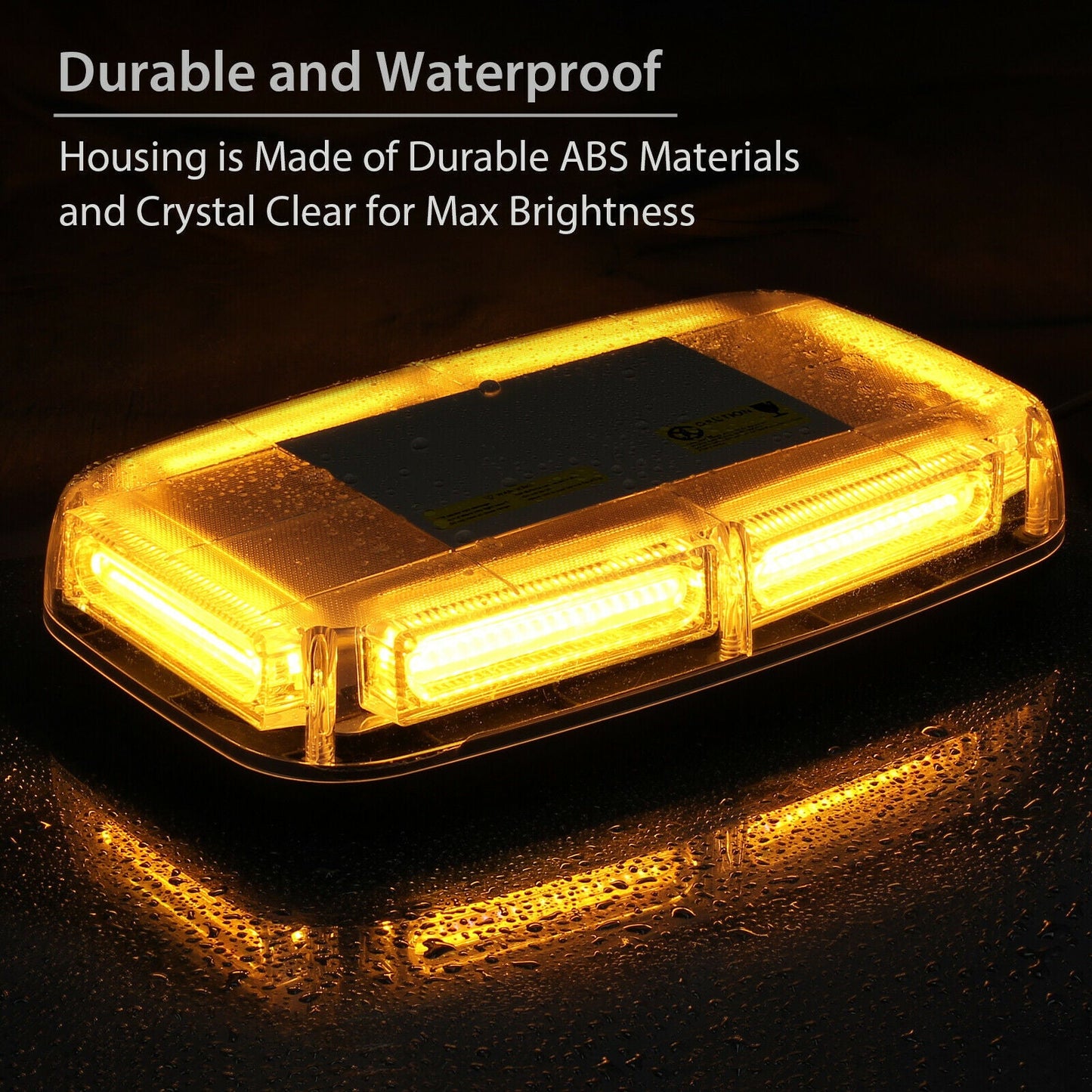6-COB LED Beacon Flashing Magnetic Emergency Warning Strobe Amber Light 12/24V - salelink.co.nz