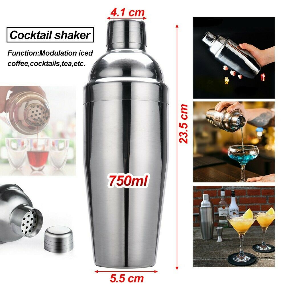 14pcs Cocktail Shaker Set Maker Mixer Martini Bar Home Party Bartender Kit Rack - salelink.co.nz