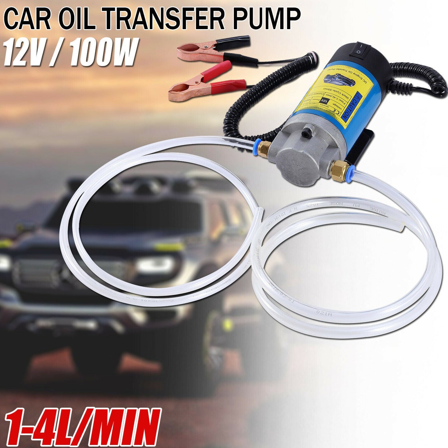 DC 12V 100W Car Engine Oil Transfer Extractor Pump Fluid Diesel Electric Siphon - salelink.co.nz