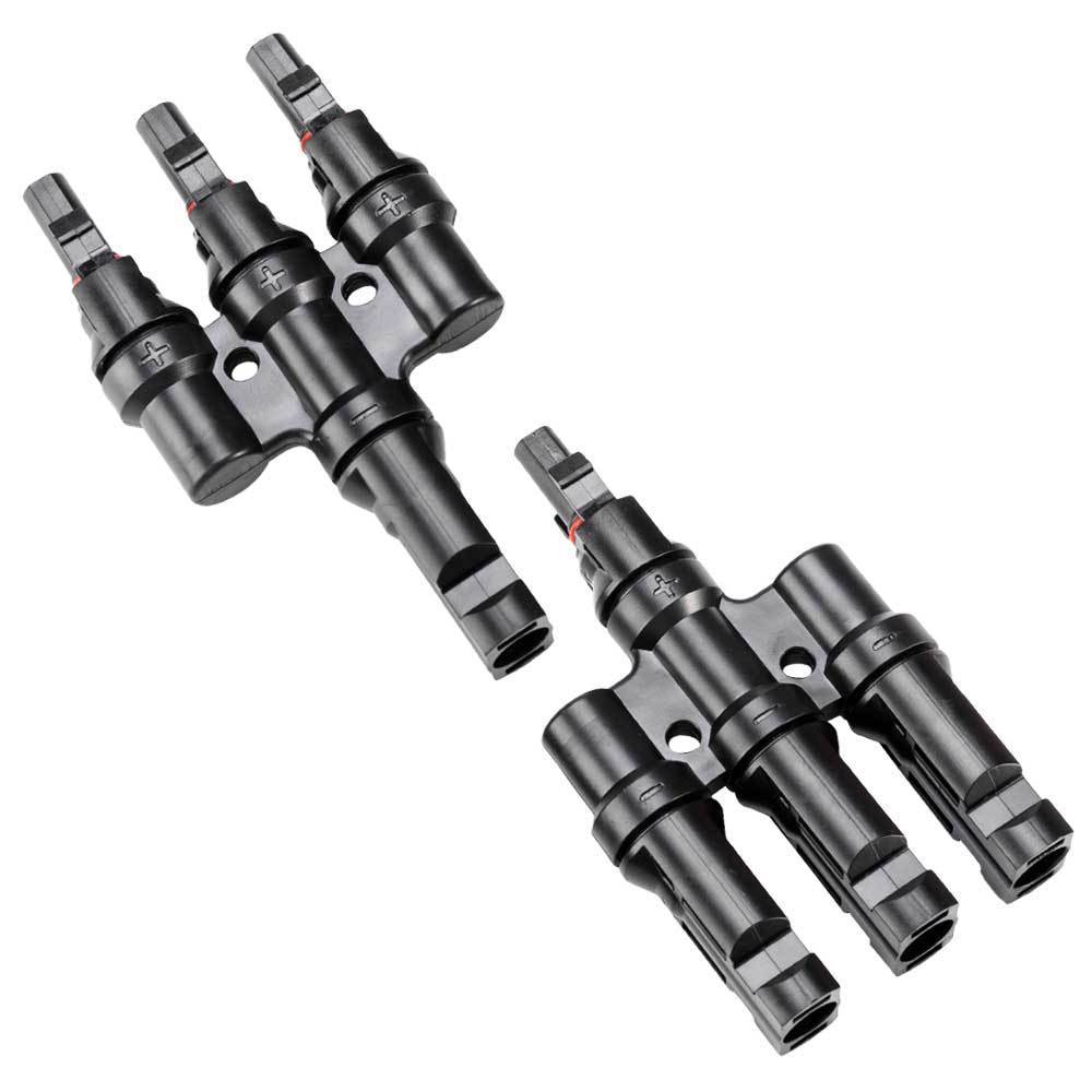 1 Pair MC4 3 to 1 T-Branch M/F Connectors for Solar Panel Cable Combiner IP67 PV