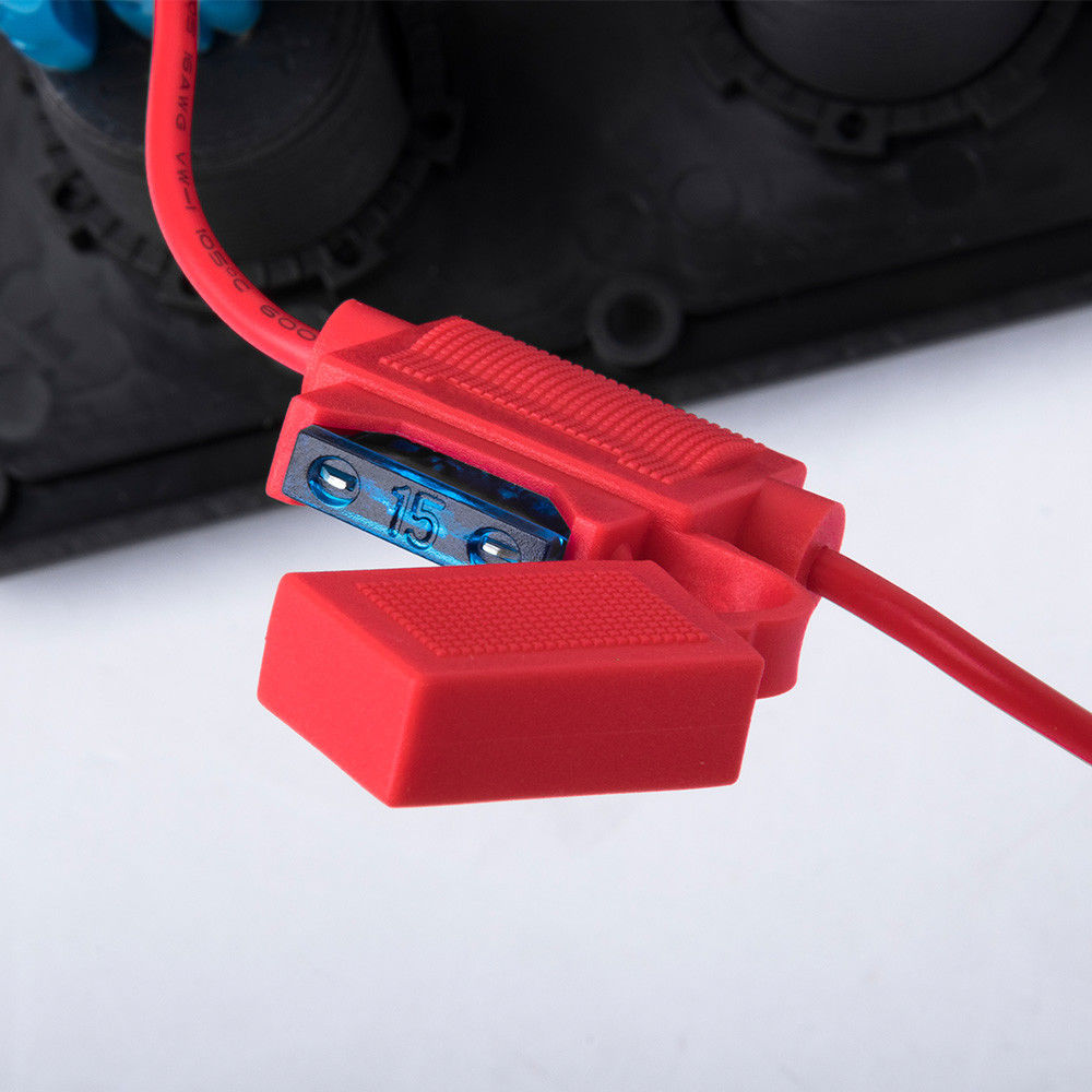 4 Gang LED Rocker Switch Panel Circuit Breakers Charger Car 12V 24V