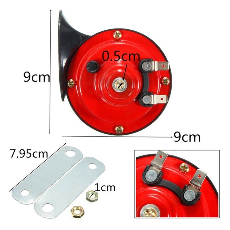 Pair 12V Loud Single Tone Snail Air Horns Set Siren