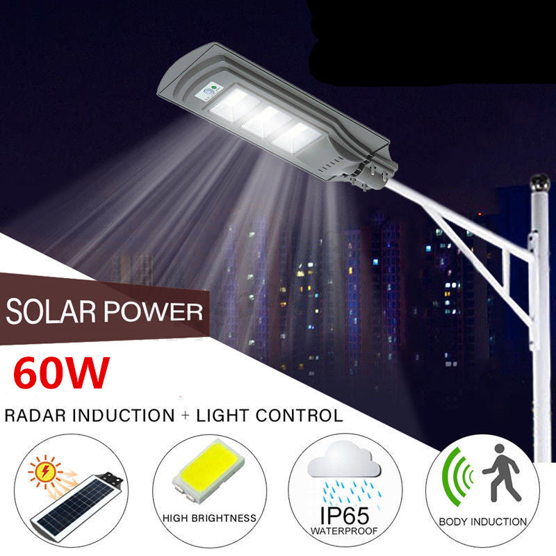 60W Solar Powered LED Street Light PIR Motion Sensor Outdoor Wall Lamp - salelink.co.nz