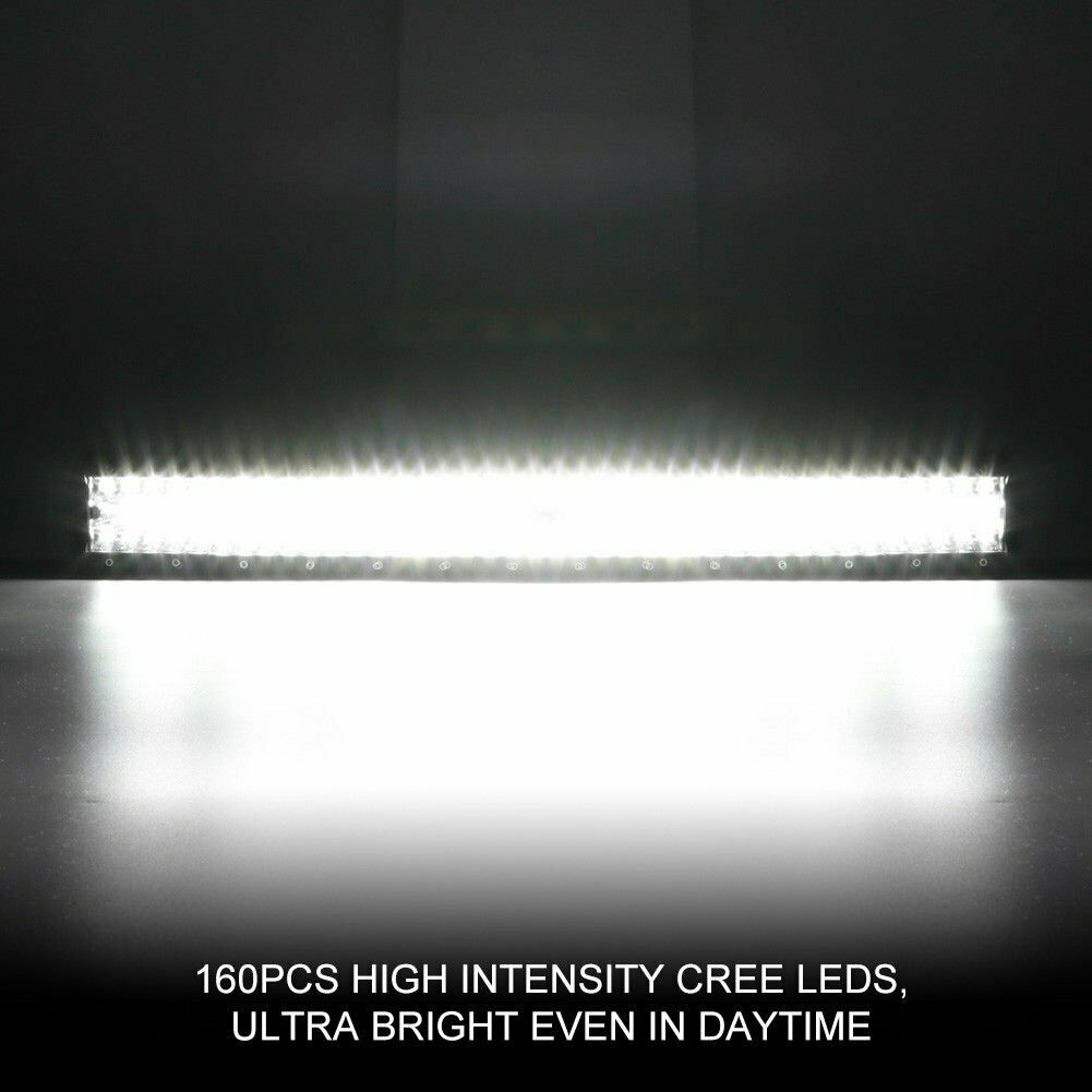 23inch CREE LED Light Bar Tri Row Combo + 23'' Number Plate Frame Mount Bracket