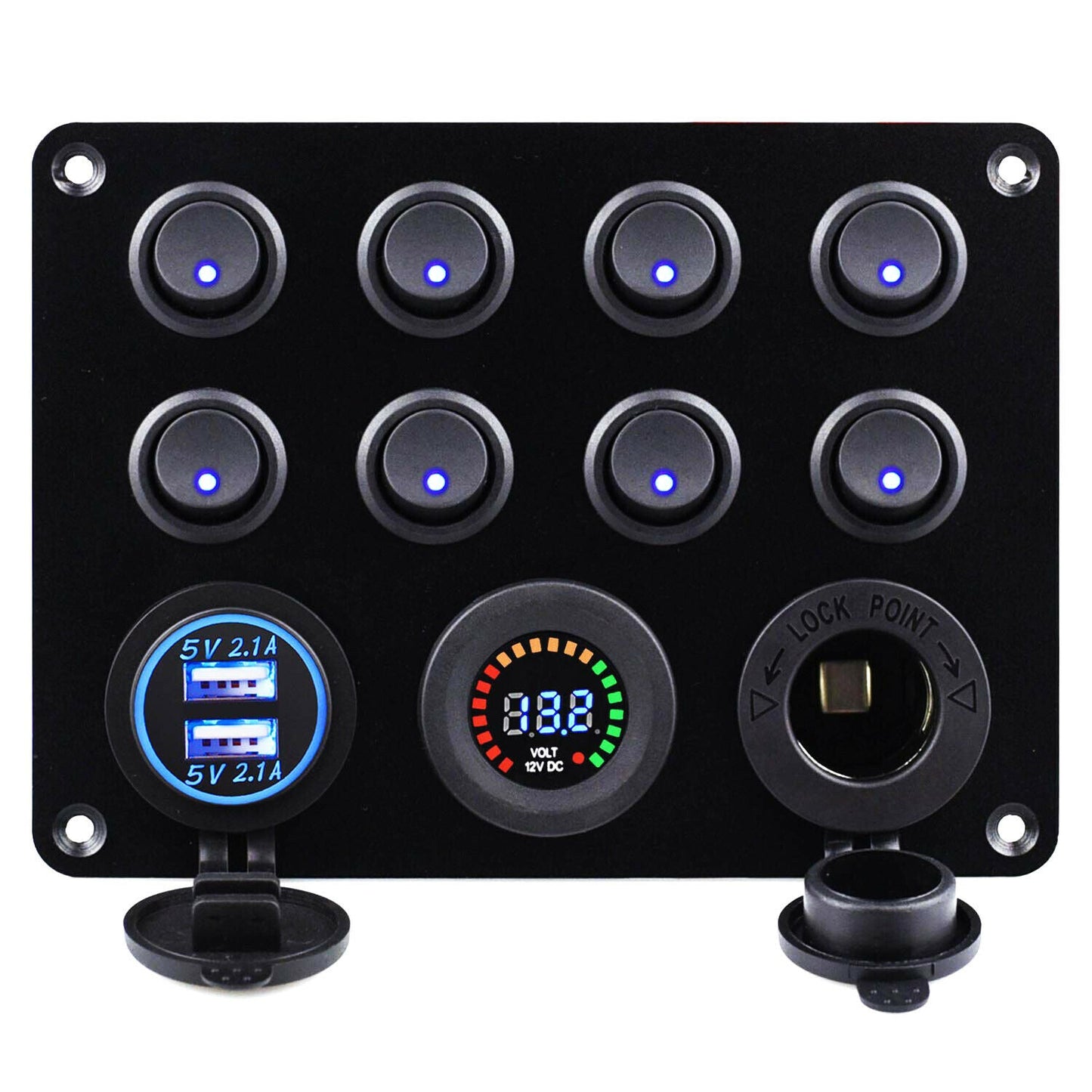 8 Gang Car Auto LED Rocker Switch Panel