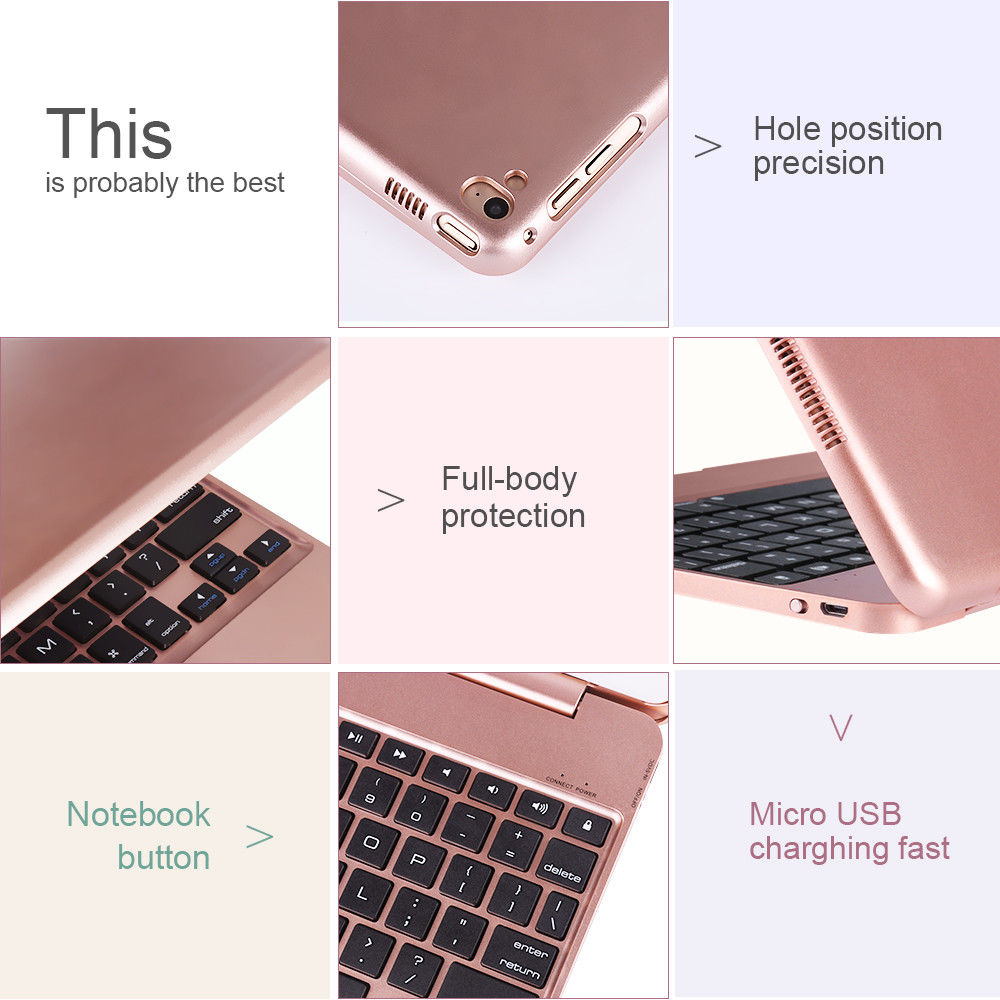 iPad Air 1/2, iPad 9.7 2017/2018 Slim Wireless Bluetooth Keyboard Case